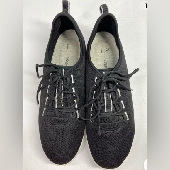 Clarks Cloud Steppers Black Textile Casual Sneakers 10M - Picture 1 of 7